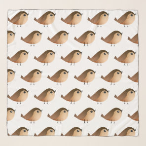 Cute Sparrow Bird Cartoon Scarf