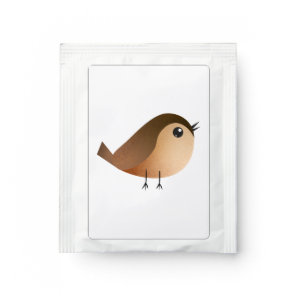 Cute Sparrow Bird Cartoon Tea Bag Drink Mix