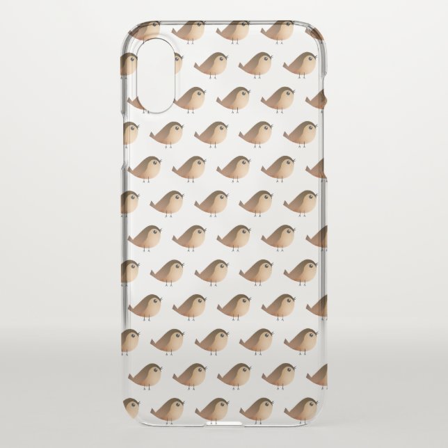 Cute Sparrow Bird Cartoon Uncommon iPhone Case (Back)