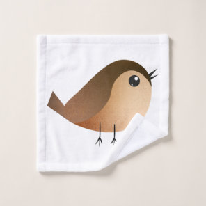 Cute Sparrow Bird Cartoon Wash Cloth