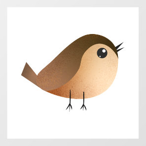 Cute Sparrow Bird Cartoon  Window Cling