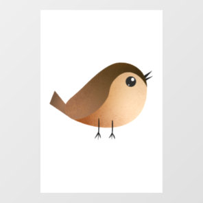 Cute Sparrow Bird Cartoon Window Cling