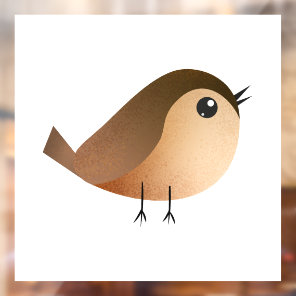 Cute Sparrow Bird Cartoon Window Cling