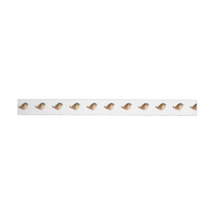 Cute Sparrow Bird Cartoon Wrap Around Label