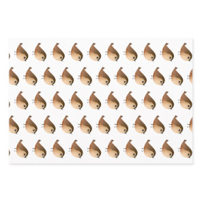 Cute Sparrow Bird Cartoon Wrapping Paper Sheets
