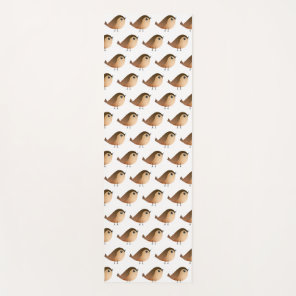 Cute Sparrow Bird Cartoon Yoga Mat