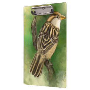 Cute Sparrow Clipboard Spring Bird