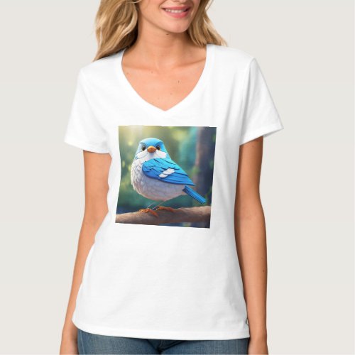 Cute Sparrow design T_Shirt