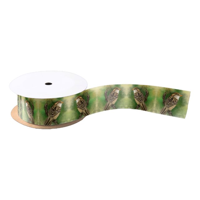 Cute Sparrows Ribbon (Spool)