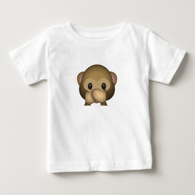 Cute Speak No Evil Monkey Emoji Baby T-Shirt (Front)