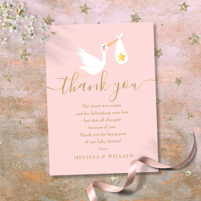 Cute Special Delivery Pink Baby Shower Thank You Card (Cute Special Delivery Pink Baby Shower Thank You Card)