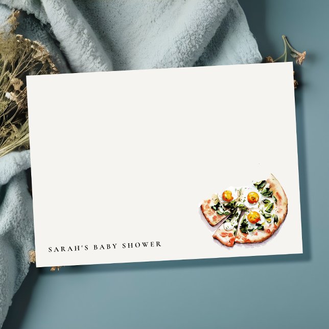 Cute Special Delivery Pizza Baby Shower Party Note Card (Creator Uploaded)