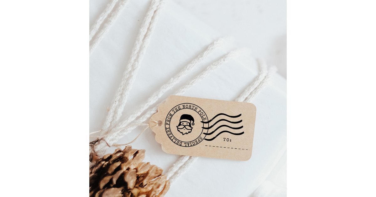 Cute Special North Pole Delivery Santa Postmark Rubber Stamp | Zazzle