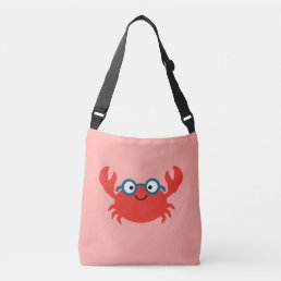 Cute Specky Crab Illustration Crossbody Bag