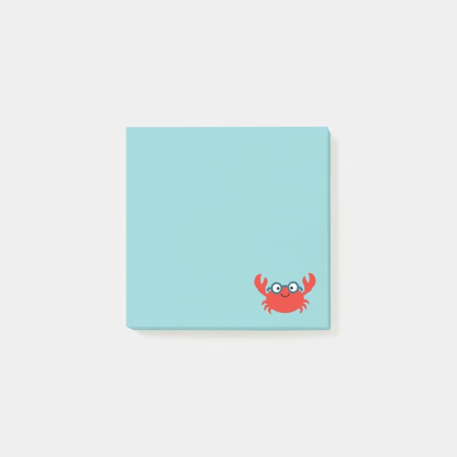 Cute Specky Crab Illustration Post-it Notes (Front)