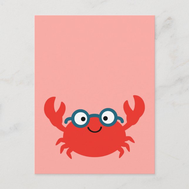 Cute Specky Crab Illustration Postcard (Front)