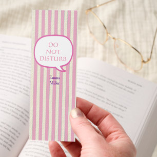 Cute Speech Bubble Custom Quote and Name Pink Bookmarks