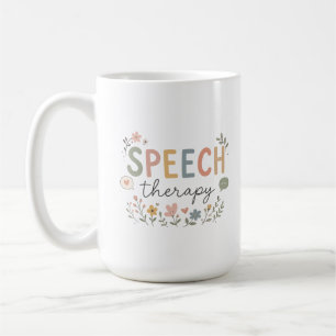 Cute Speech Therapy Floral SLP Speech Language Pat Coffee Mug