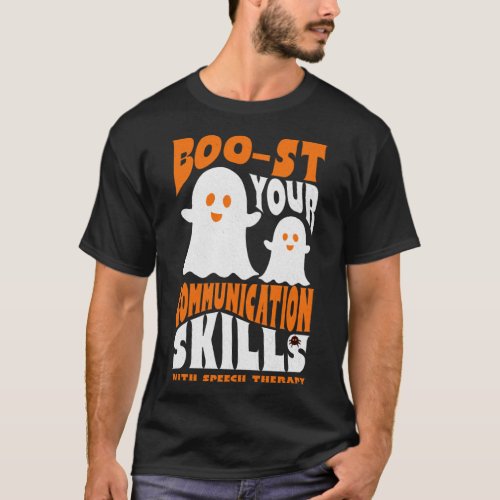 Cute Speech Therapy Halloween SLP Therapist  Ghost T_Shirt