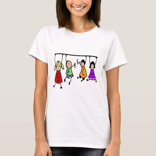 Cute Speech Therapy Kids Cartoon T-Shirt (Front)
