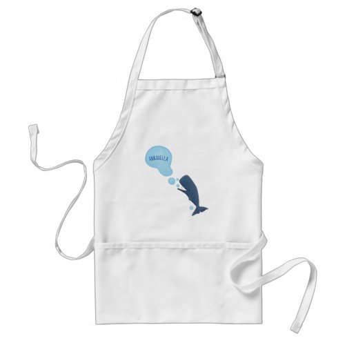 Cute sperm whale blowing bubbles cartoon adult apron