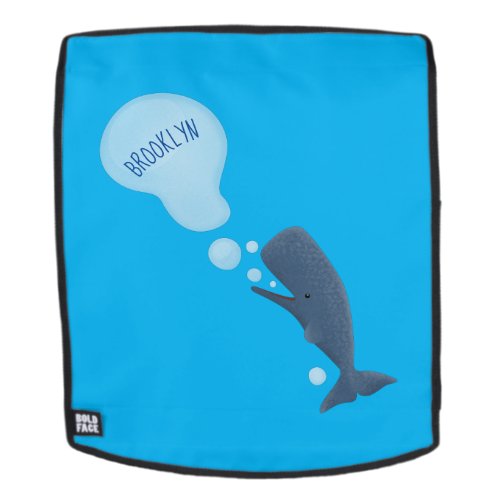 Cute sperm whale blowing bubbles cartoon backpack