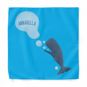 Cute sperm whale blowing bubbles cartoon  bandana