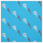 Cute sperm whale blowing bubbles cartoon fabric