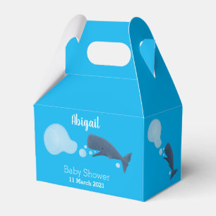 Cute sperm whale blowing bubbles cartoon favor boxes