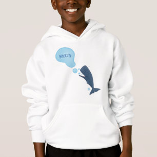 Cute sperm whale blowing bubbles cartoon hoodie