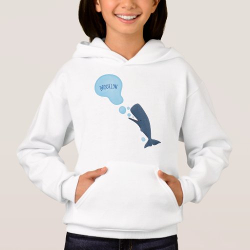 Cute sperm whale blowing bubbles cartoon hoodie