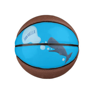 Cute sperm whale blowing bubbles cartoon mini basketball