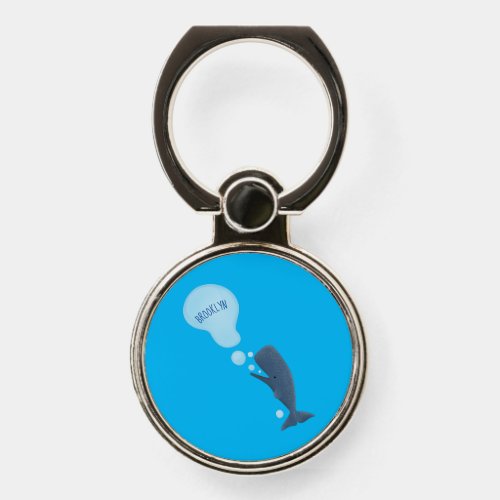 Cute sperm whale blowing bubbles cartoon phone ring stand