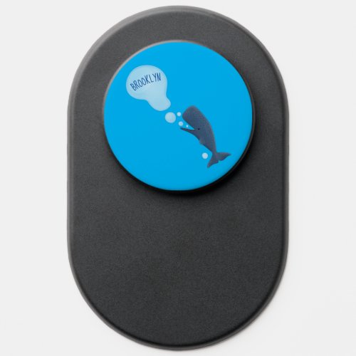 Cute sperm whale blowing bubbles cartoon PopSocket