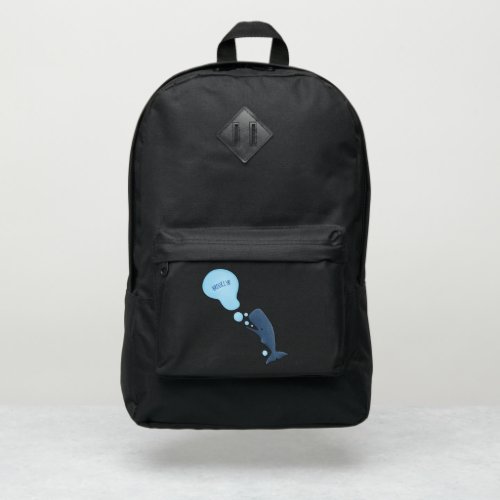 Cute sperm whale blowing bubbles cartoon port authority backpack