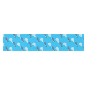 Cute sperm whale blowing bubbles cartoon short table runner