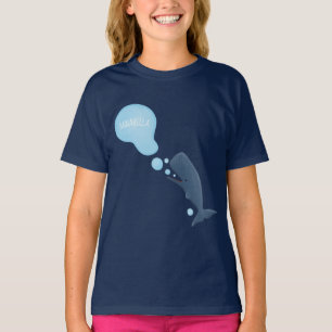 Cute sperm whale blowing bubbles cartoon T-Shirt