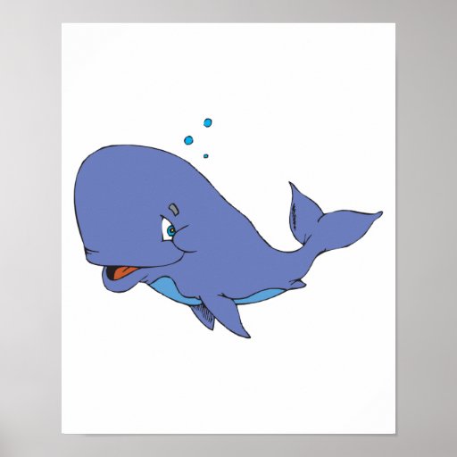 cute sperm whale poster | Zazzle