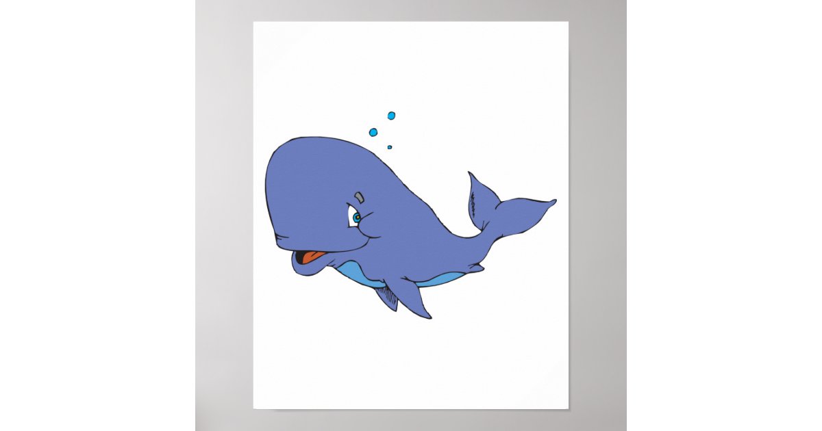 cute sperm whale poster | Zazzle