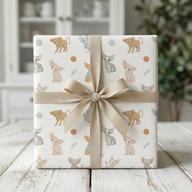 Cute Sphinx Cat Wrapping Paper for Pet Lover Gifts (Creator Uploaded)