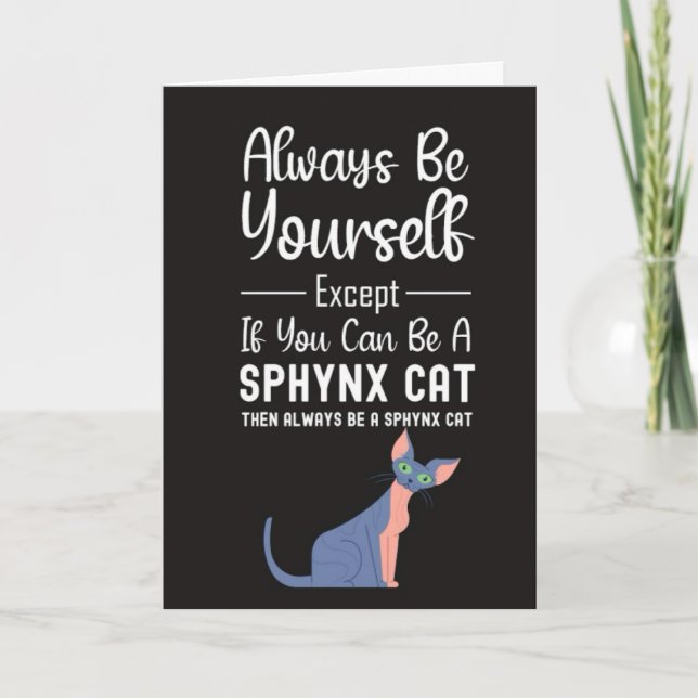 Cute Sphynx Cat Cards Animal Pet Funny Kitten (Front)
