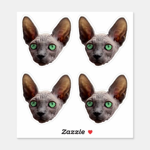 Cute Sphynx Cat Face Sticker