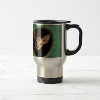 Cute sphynx kitten travel mug