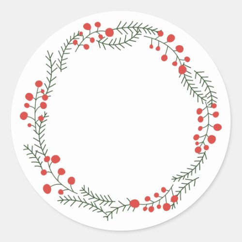 Cute spice jar rustic wreath frame blank Christmas Classic Round Sticker