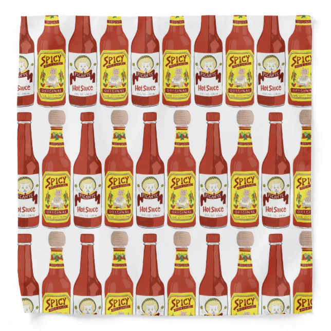 Cute Spicy Cats Hot Sauce illustration Bandana Zazzle