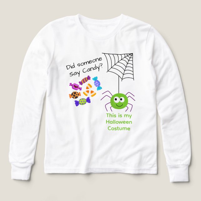 Cute Spider and Candy Kid's  Tri-Blend Shirts (Design Front)