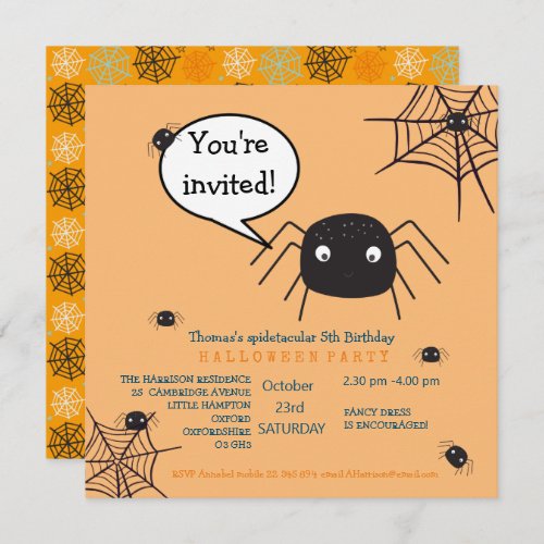 Cute Spider BirthdayHalloween Childs