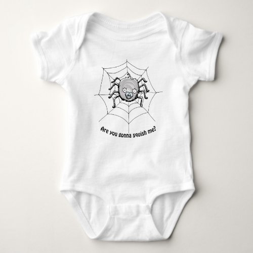 Cute Spider Blue Are you gonna squish me Baby Bodysuit