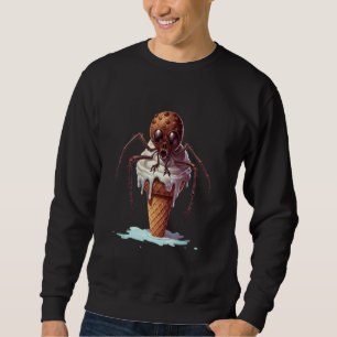 Cute Spider eats Ice Cream  Summer Kids Ice Cream Sweatshirt