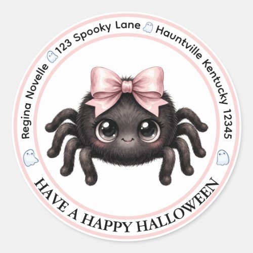 Cute Spider Halloween Address Labels